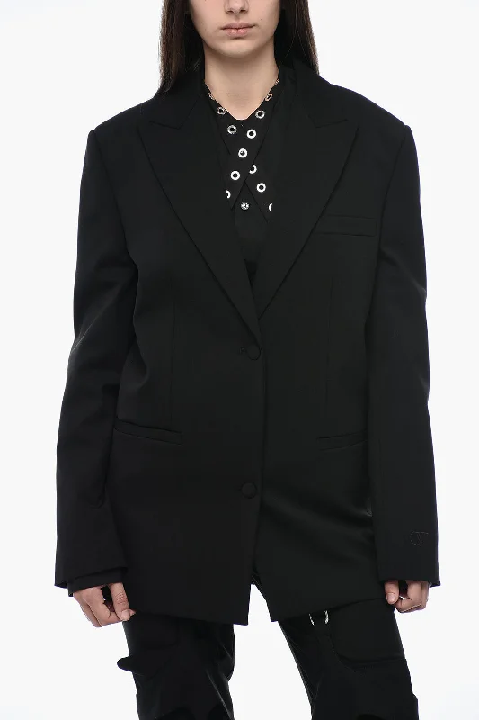 Summer Fashion For Women Off-White Tomboy Blazer with Peak Lapel