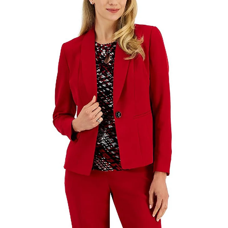 Women’s Winter Jackets Petites Womens Crepe Stretch One-Button Blazer