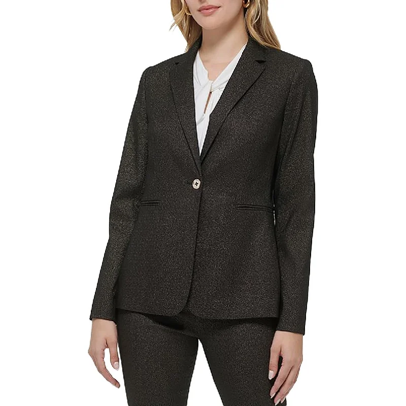 Women’s Formal Wear Womens Glitter Office One-Button Blazer