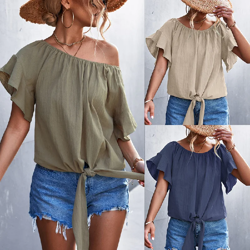 Plus Size Tops Summer Round Neck Women Blouses