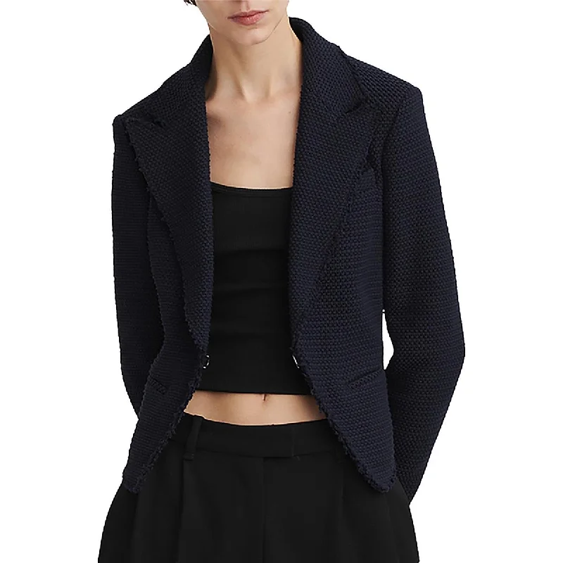 Chic Outerwear For Women Elle Womens Tweed Business Open-Front Blazer