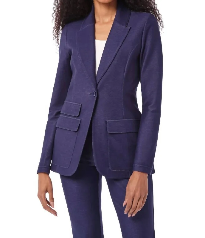 Maxi Dresses For Women Vesta Blazer In Medium Blue Wash