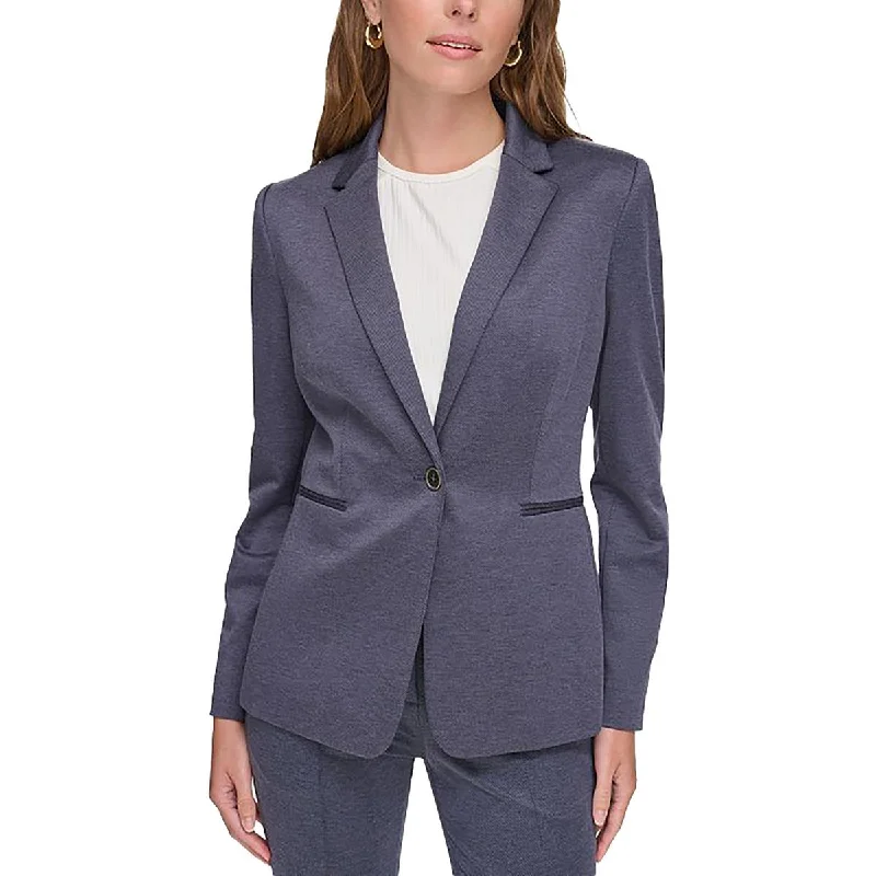 Petite Dresses For Women Womens Heathered Workwear One-Button Blazer