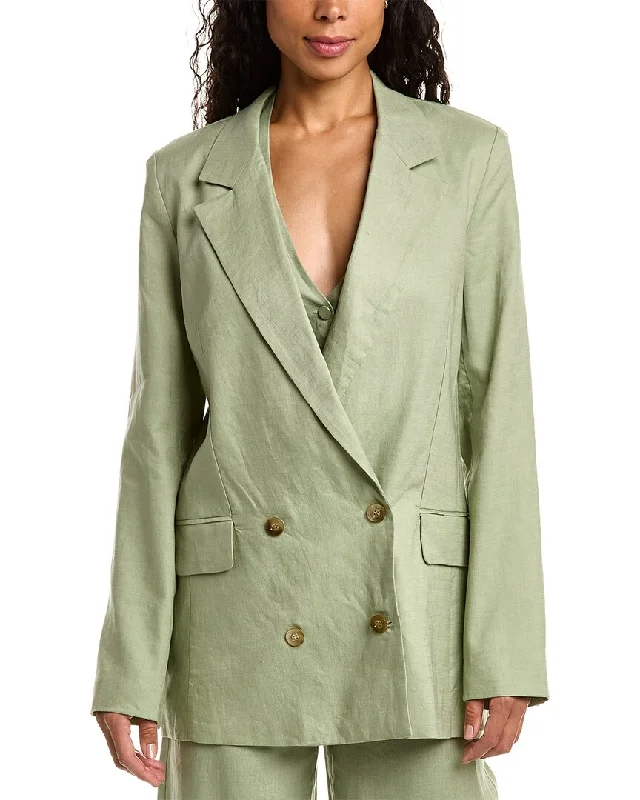 Women’s Raincoats Online Nicholas Ayla Double-Breasted Linen Blazer