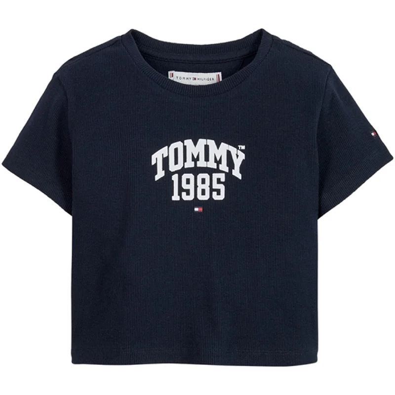 Stylish Dresses For Women Tommy Hilfiger Tommy Varsity Rib T-shirt Desert Sky