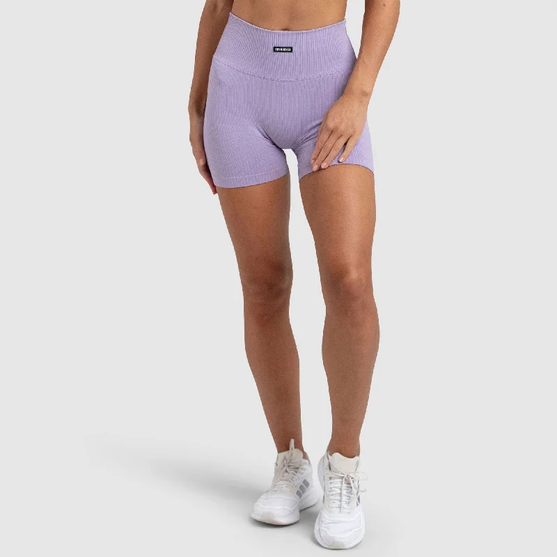 Women’s Outdoor Jackets Ribbed Seamless Shorts - Soft Purple