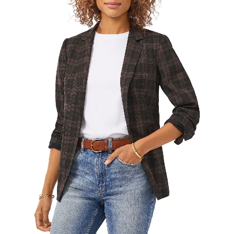 Comfortable Dresses For Women Womens Plaid Notch Collar One-Button Blazer