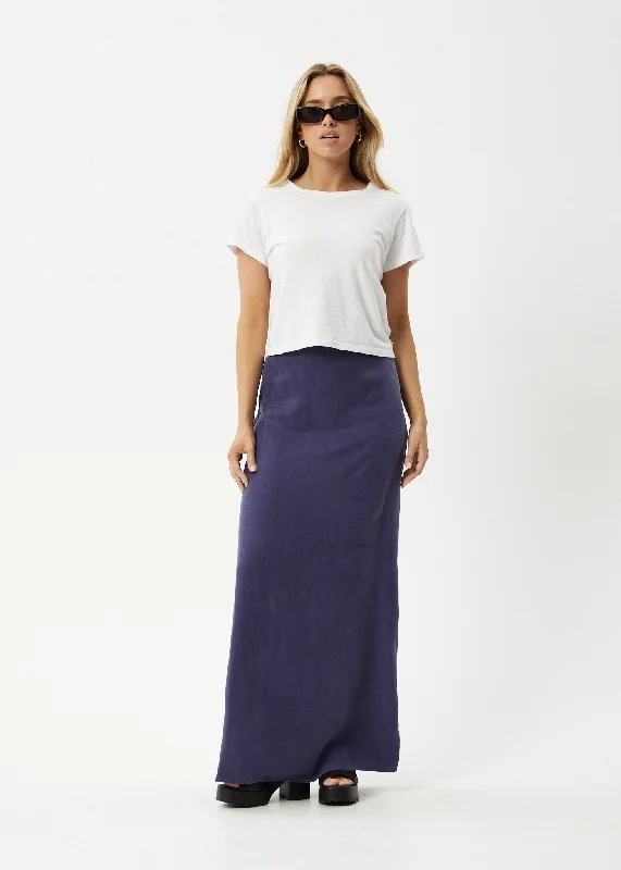 Fashionable Tops For Women AFENDS Womens Grace - Cupro Maxi Skirt - Navy