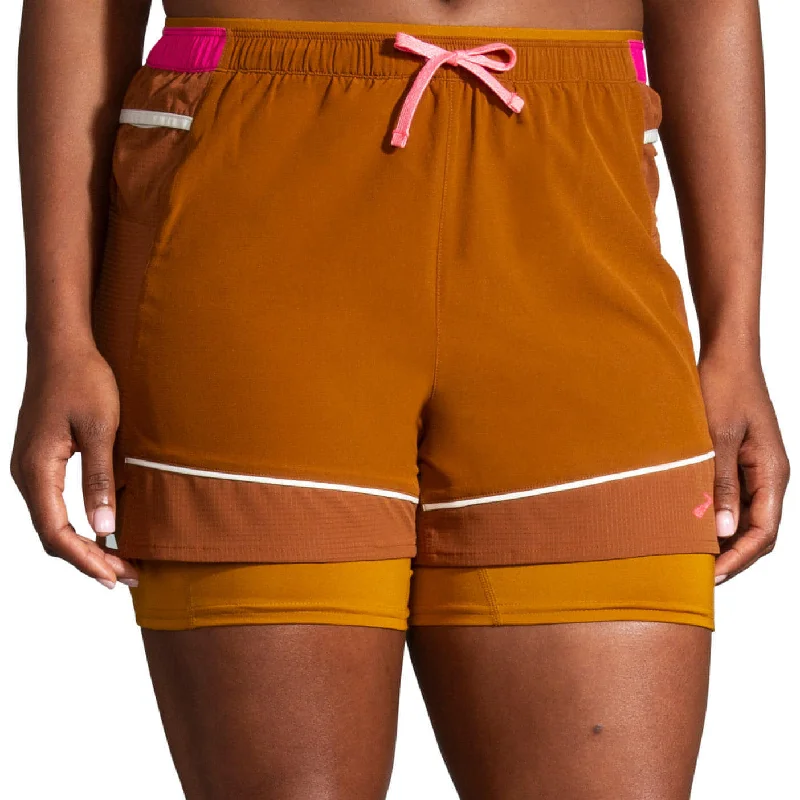 Women’s Outdoor Clothing Brooks 3 Inch High Point 2 In 1 Womens Running Shorts - Brown