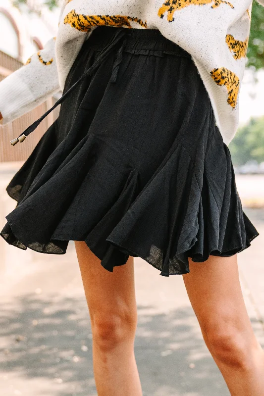 Women’s Summer Hats Look Your Way Black Ruffled Skort