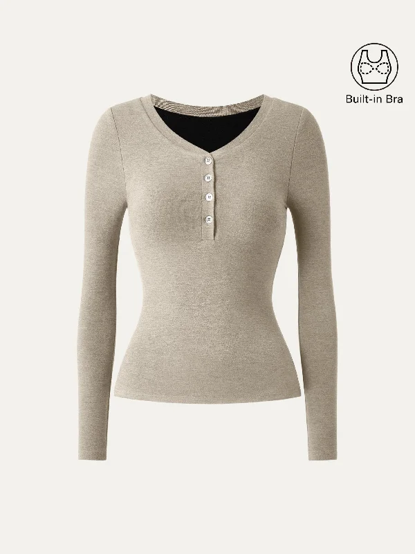 Button Henley Cozy Brami Top