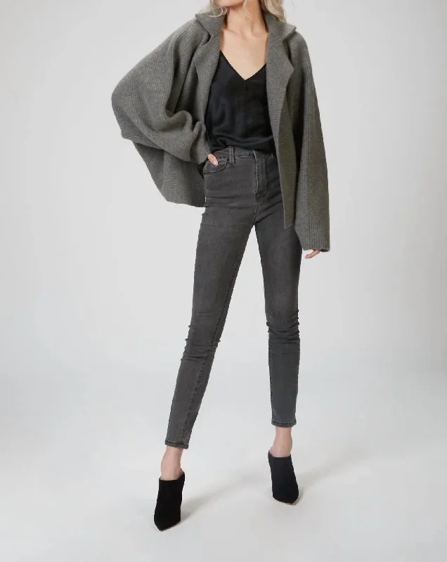 Cashmere And Wool-Blend Kimono Jacket In Grey