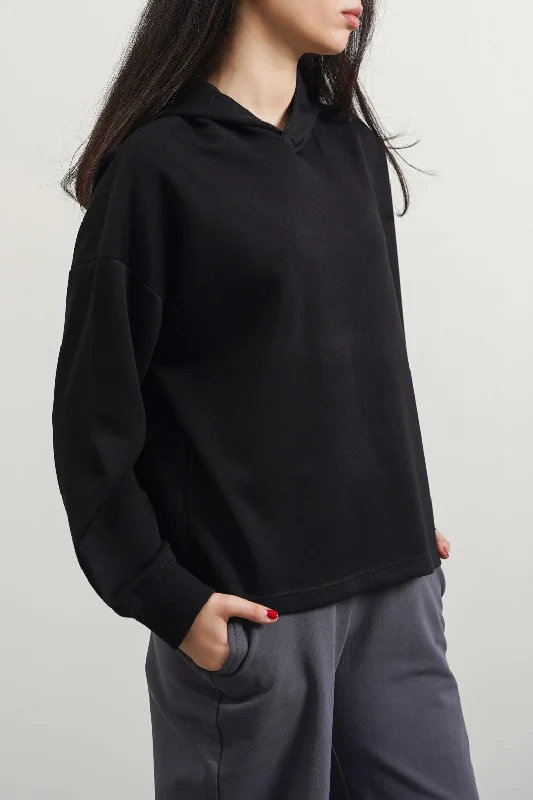 CROPPED NEOPRENE HOODIE