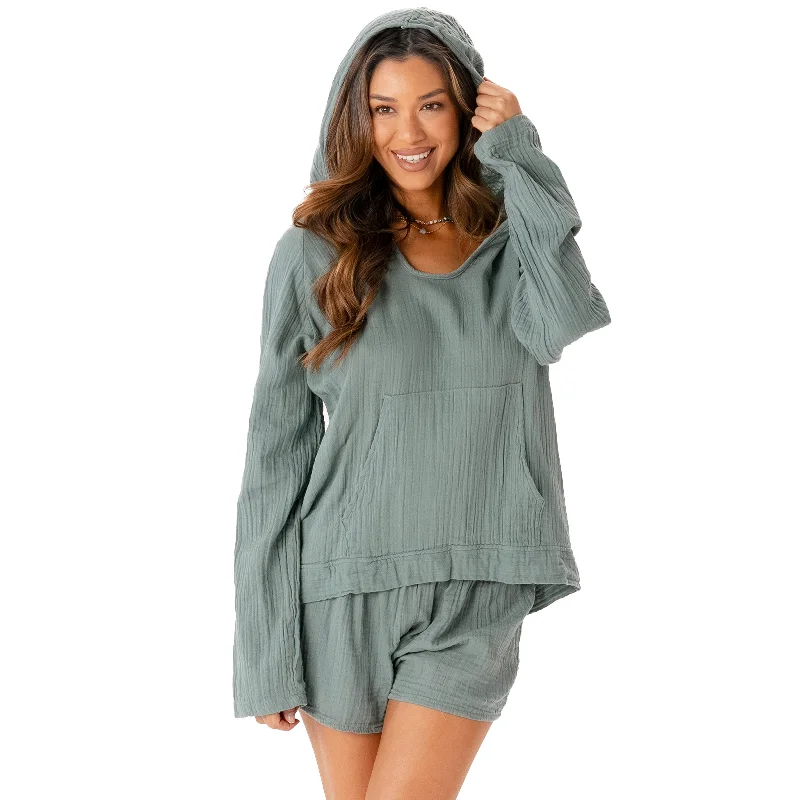 Sage Baja Pullover + Shorts Set