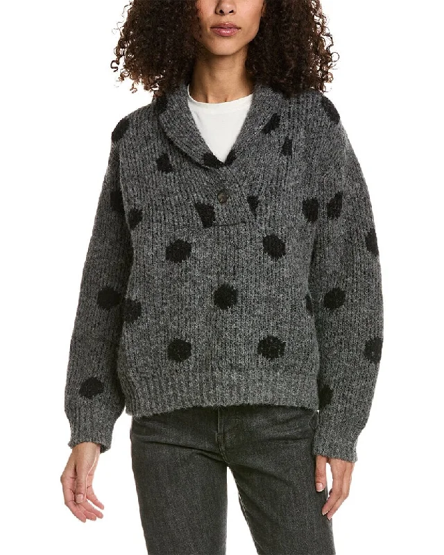 THE GREAT The Polka Dot Henley Alpaca & Wool-Blend Pullover