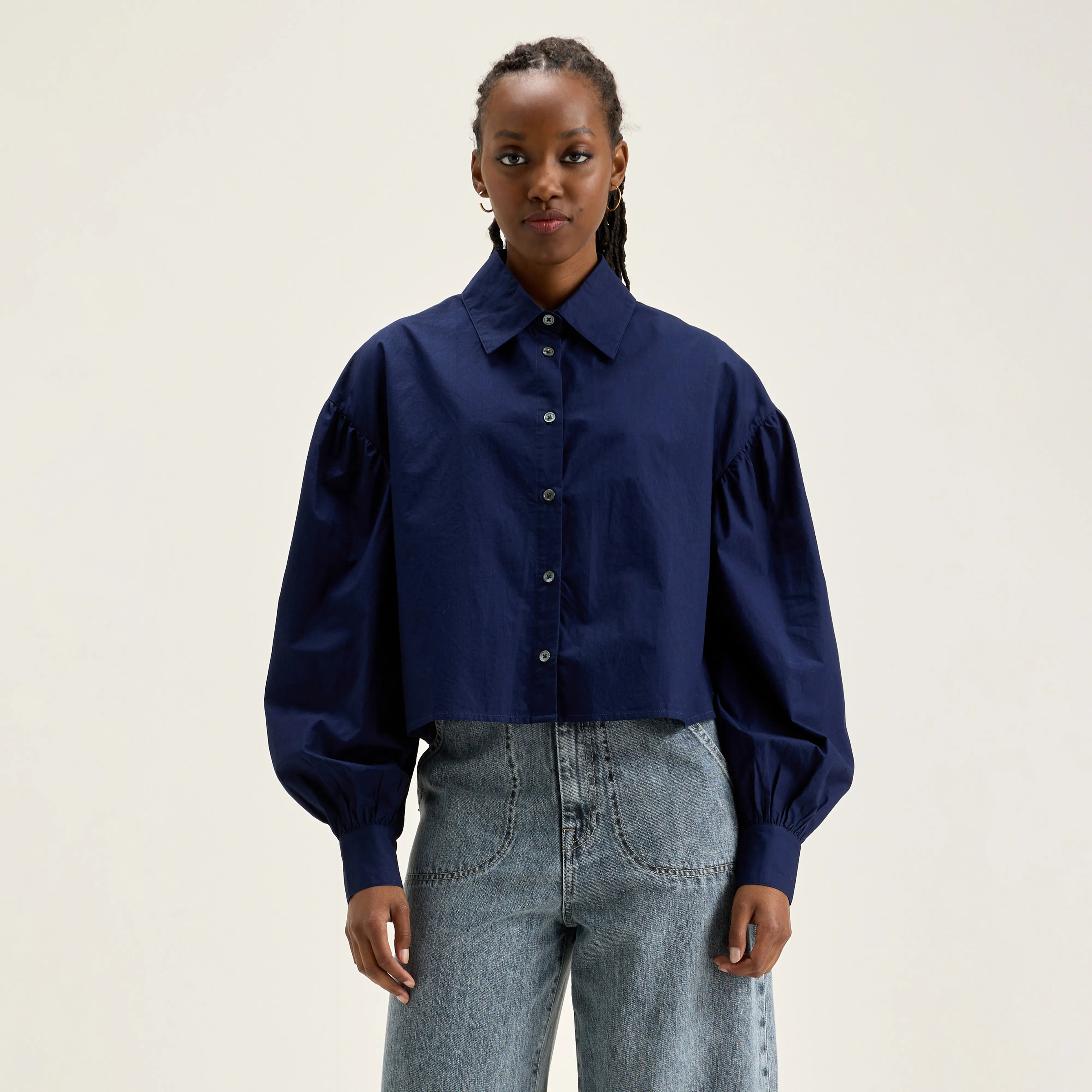 Kinga poplin shirt (242 / W / NAVAL)