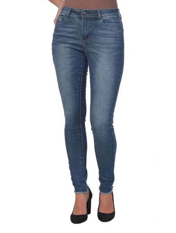 Alexa Jeans In Distressed Antique Blue