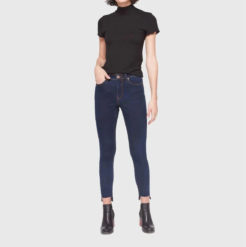 Alexa Step Hem Jean In Dark Rinse Blue