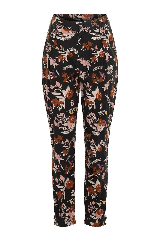 Plus Size Jeans For Women Gaucho Pants In Dusty Floral Black