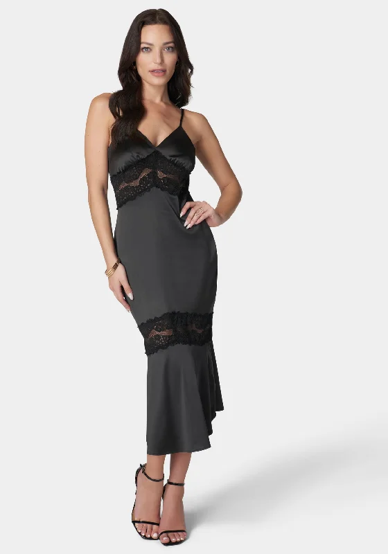 Office Attire For Women Lace Inset Satin Slip