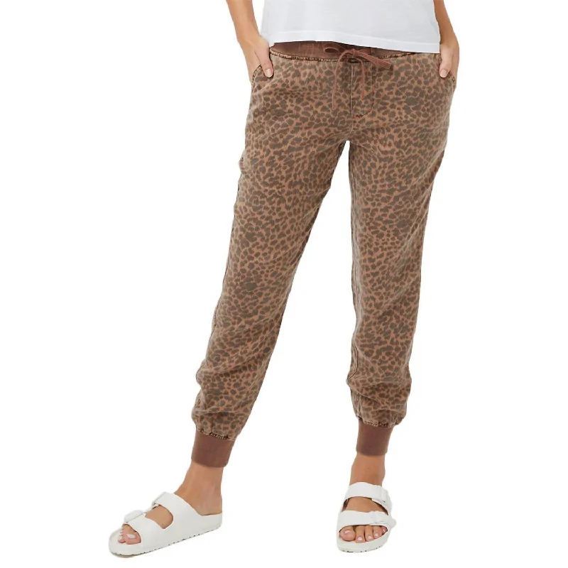 Trendy Sweaters For Women Leopard Jogger In Latte