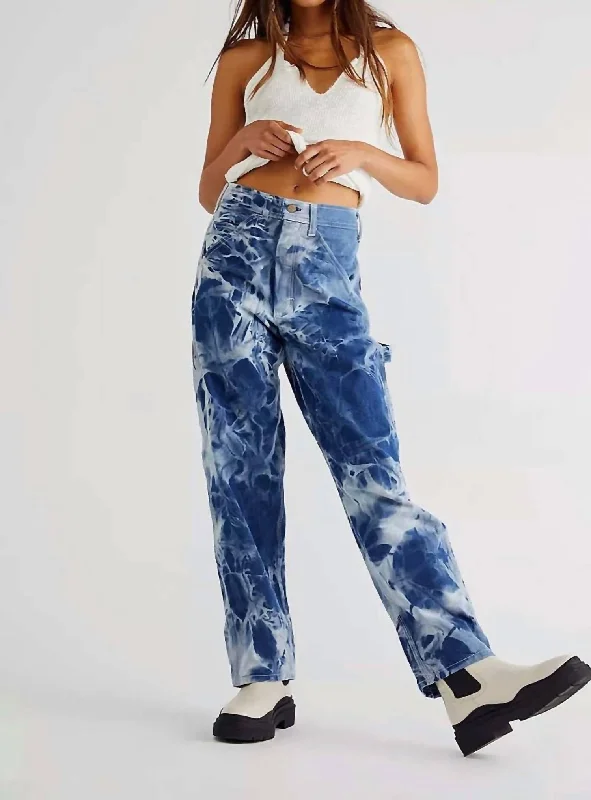 Women’s Fitness Clothing Painters Pant In Denim Blue