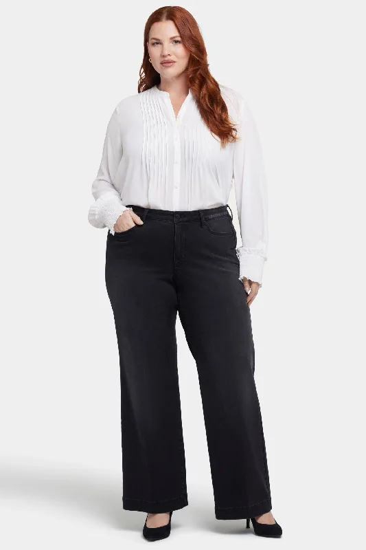 Office Attire For Women Retro dress Teresa Wide Leg Jeans In Plus Size - Crosswinds