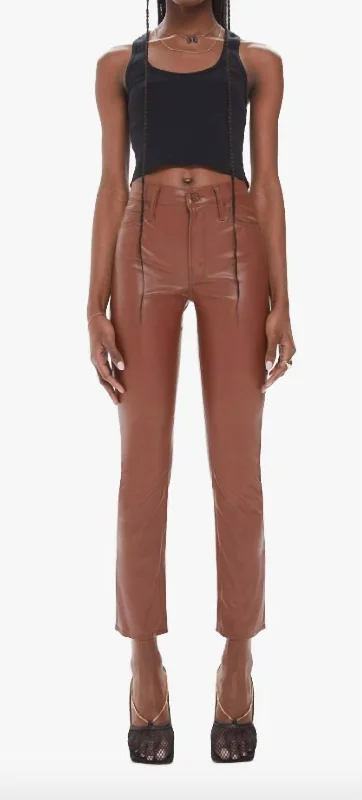 Stylish Women’s Rompers The Mid Rise Dazzler Ankle Vegan Leather Pants In Friar Brown