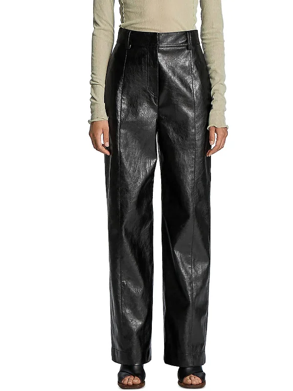 Women’s Fashion Sneakers Womens Faux Leather Flared Pants