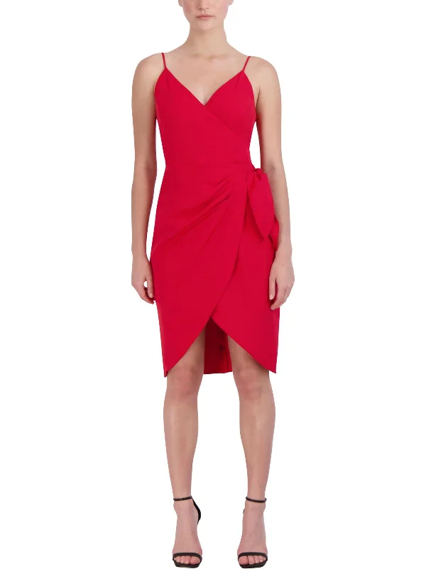 Plus Size Outerwear Womens Sleeveless Mini Wrap Dress