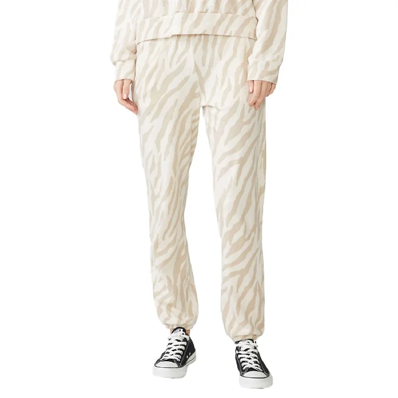 Printed Dresses For Women Zebra Jogger In Taupe