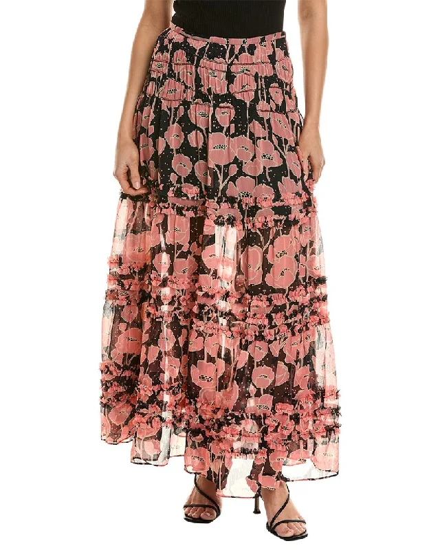 Ted Baker Micro Ruffle Tiered Midi Skirt