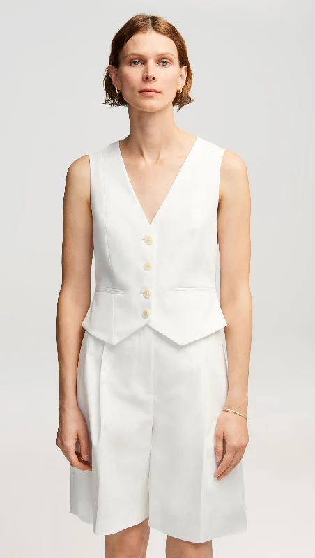 Waistcoat in Cotton Twill | Ivory