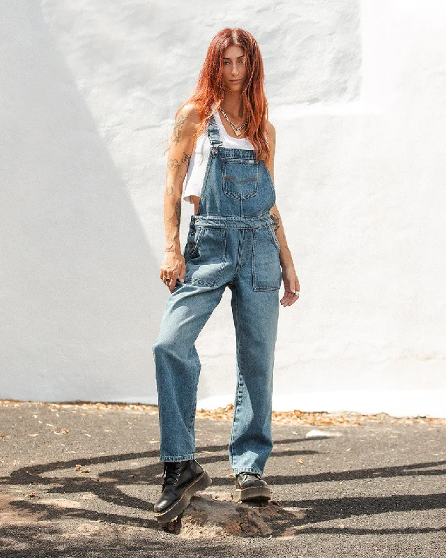 Plus Size Jeans For Women Knitted design Dexy Dungarees - Washed Denim