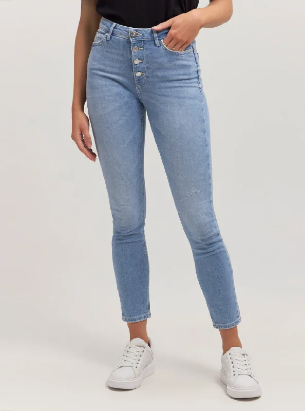 Women's Fashion Trends Warm and substantial High-Rise 1981 Skinny Denim Jeans In Mid Wash