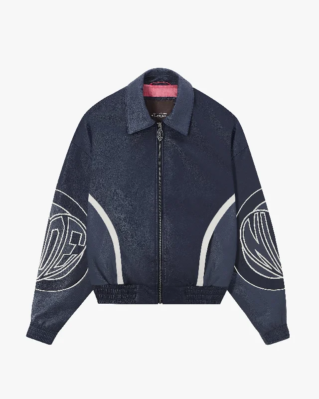 "THE" LEATHER JACKET NAVY