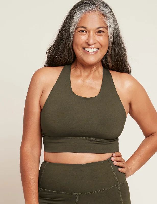 Motivate Longline Bra - Dark Olive