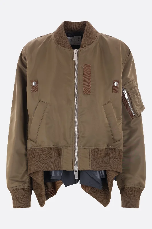 twill asymmetric bomber jacket