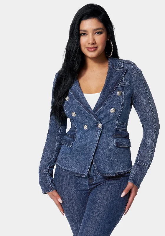 Women’s Winter Wear Noble temperament Tailored Double Breasted Denim Jacket