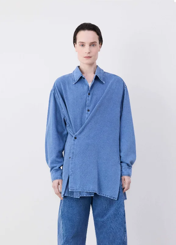 Chic Outerwear For Women Fresh and simple TWISTED DENIM SHIRT